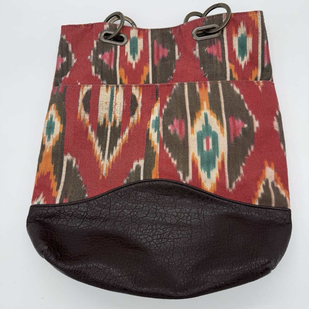 Bryna Bohemian Aztec Leather Bag Southwestern Hobo Large Lined No Strap !READ!